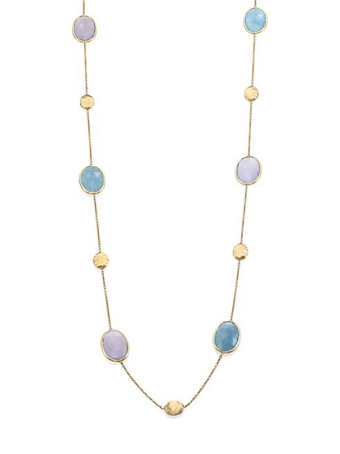 Marco Bicego - Siviglia Aquamarine, Chalcedony & 18K Yellow Gold Station Necklace