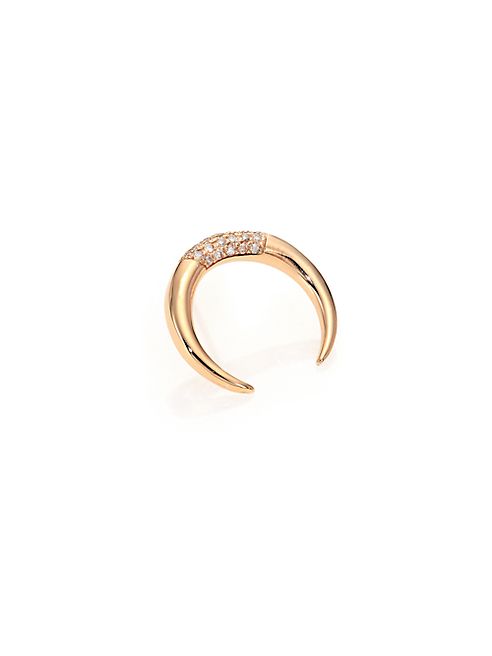 Jacquie Aiche - Diamond & 14K Yellow Gold Crescent Single Earring