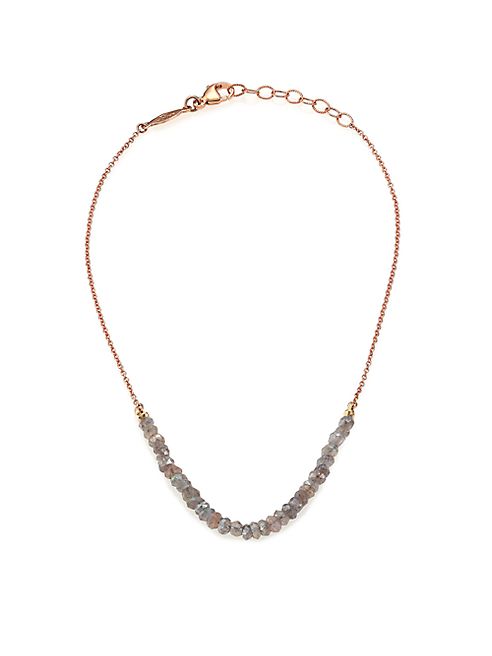 Jacquie Aiche - Labradorite & 14K Rose Gold Beaded Anklet