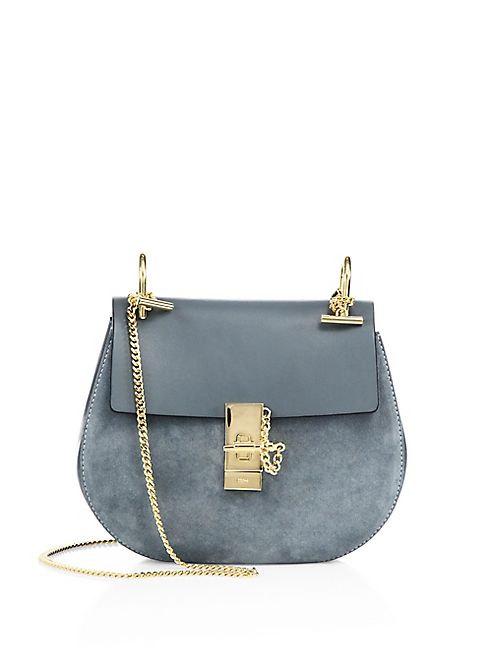 Chloé - Drew Small Suede & Leather Saddle Crossbody Bag