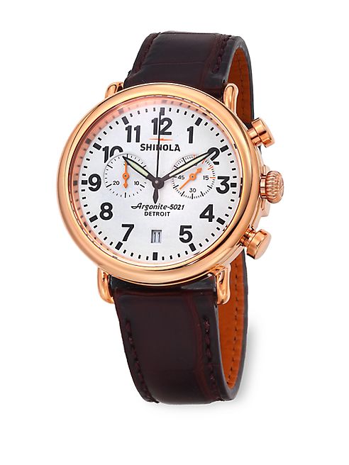 Shinola - Runwell Chrono 41MM Stainless Steel & Alligator Watch