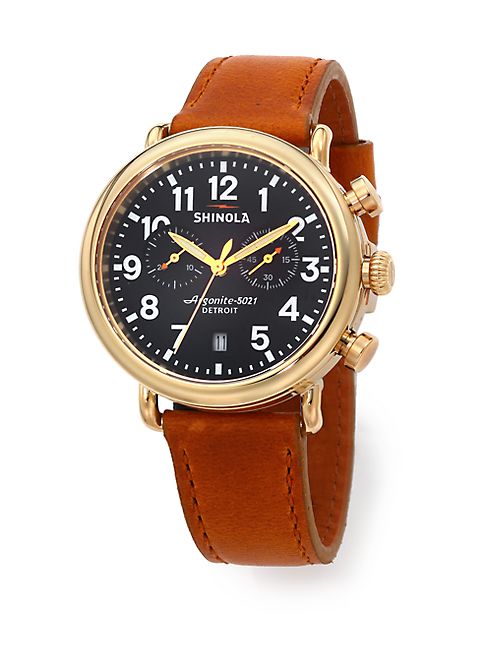 Shinola - Runwell Chrono 41MM Stainless Steel & Leather Watch