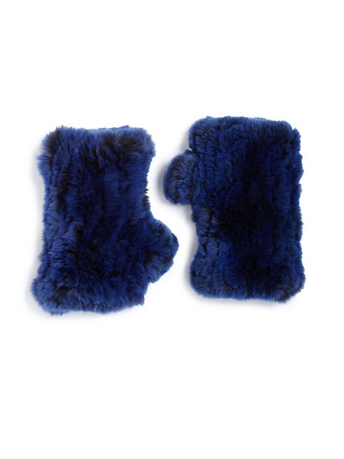 Surell - Rabbit Fur Fingerless Gloves