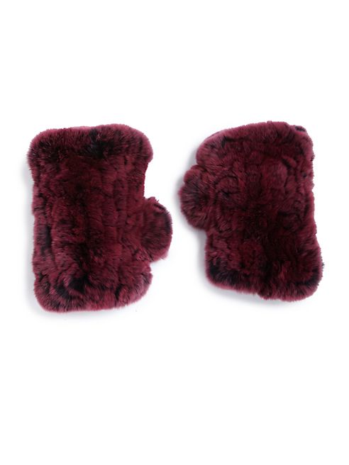 Surell - Rabbit Fur Knit Texting Gloves