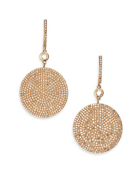 Astley Clarke - Icon Pavé Light Grey Diamond & 14K Rose Gold Drop Earrings