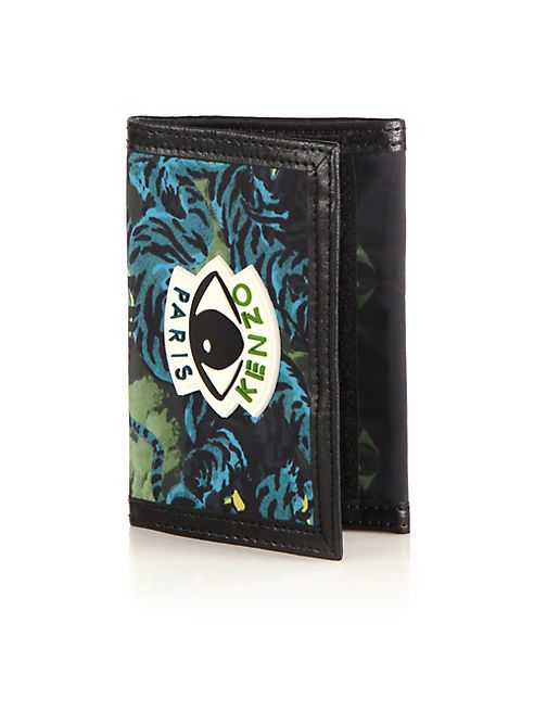 KENZO - Leather-Trim Tiger-Print Change Wallet