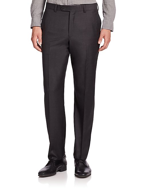 Saks Fifth Avenue Collection - Wool Flat-Front Pants