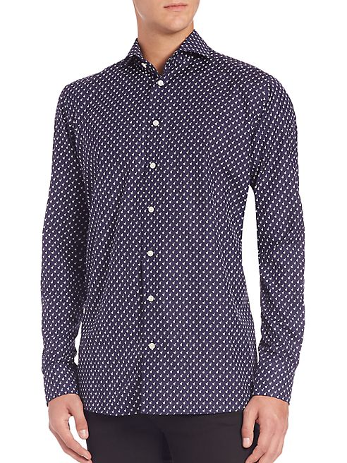 Eton - Contemporary-Fit Cat-Print Button-Down Shirt