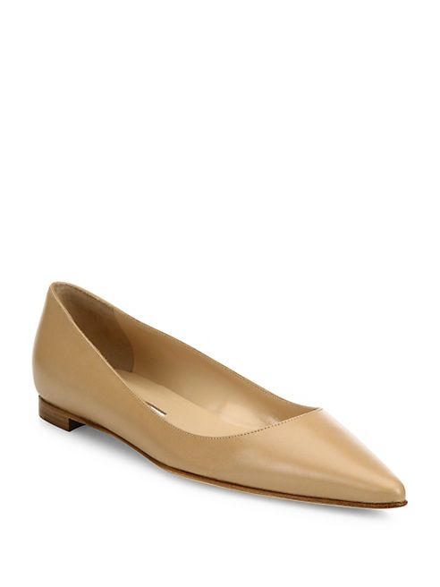 Manolo Blahnik - BB Leather Point Toe Flats