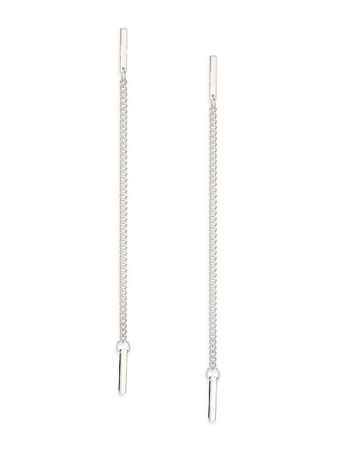 Jennifer Zeuner Jewelry - Dorit Sterling Silver Chain Drop Earrings