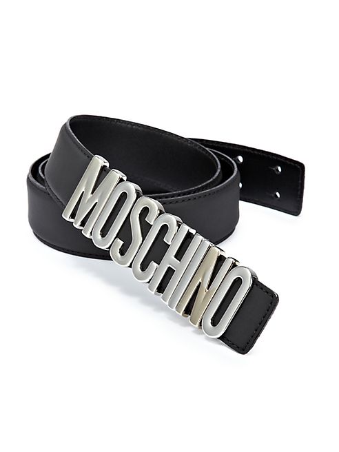 Moschino - Logo-Buckle Leather Belt