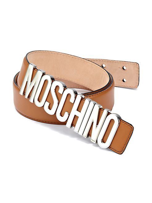 Moschino - Logo-Buckle Leather Belt