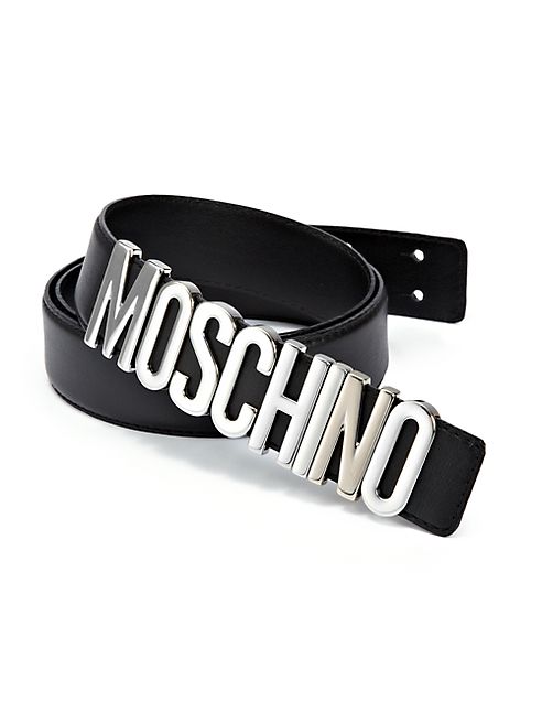 Moschino - Logo-Buckle Leather Belt