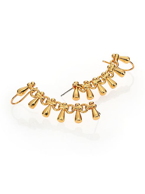 Nest - Teardrop Fringe Chain Ear Cuffs