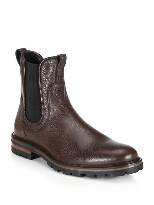 Aquatalia - Pebbled Leather Chelsea Boots