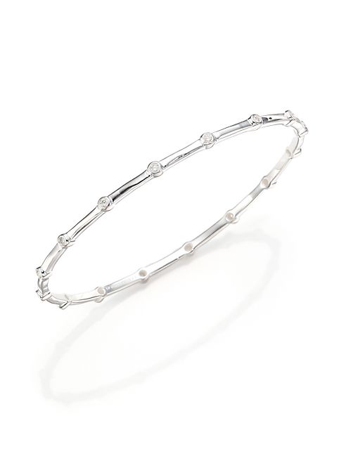 IPPOLITA - Glamazon Stardust Diamond & Sterling Silver Sixteen-Station Bangle Bracelet