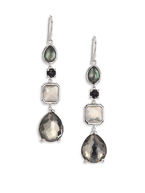 IPPOLITA - Rock Candy Black Tie Semi-Precious Multi-Stone & Sterling Silver Mixed Linear Drop Earrings