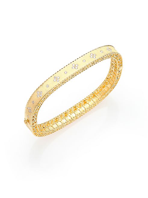 Roberto Coin - Princess Diamond & 18K Yellow Gold Bangle Bracelet