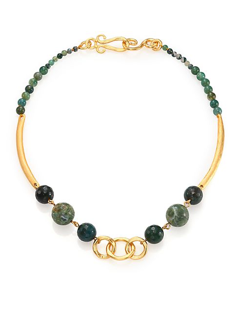 Stephanie Kantis - Palette Green Moss Agate Beaded Necklace