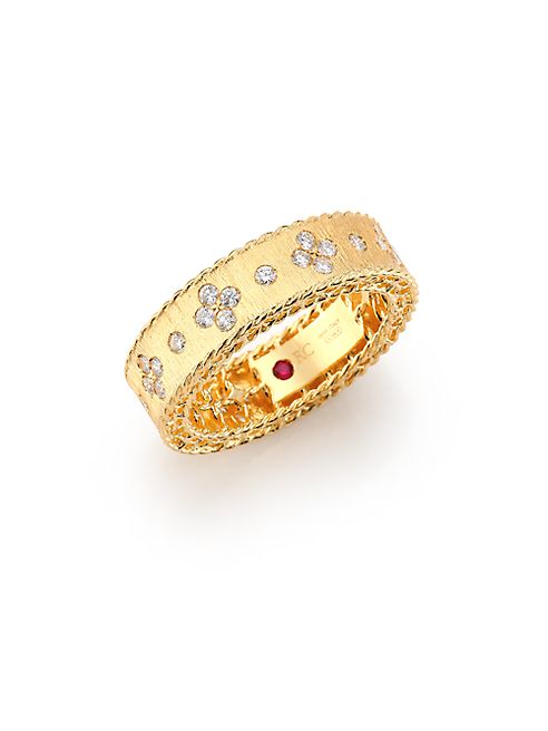 Roberto Coin - Princess Diamond & 18K Yellow Gold Band Ring