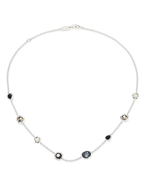 IPPOLITA - Rock Candy Black Tie Semi-Precious Multi-Stone & Sterling Silver Mini Station Necklace