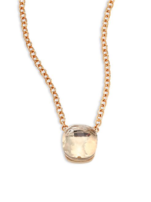 Pomellato - White Topaz & 18K Rose Gold Pendant Necklace