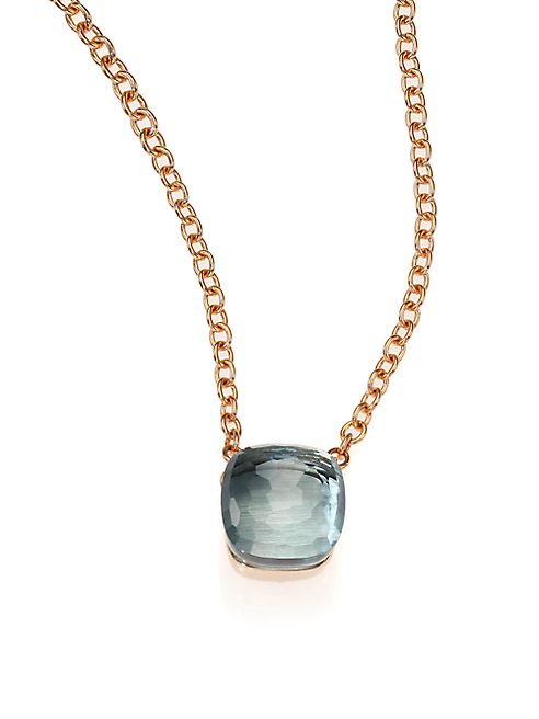 Pomellato - Blue Topaz & 18K Rose Gold Pendant Necklace