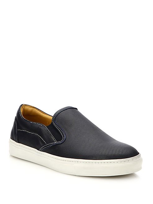 Saks Fifth Avenue Collection - Perforated Leather Slip-On Sneakers