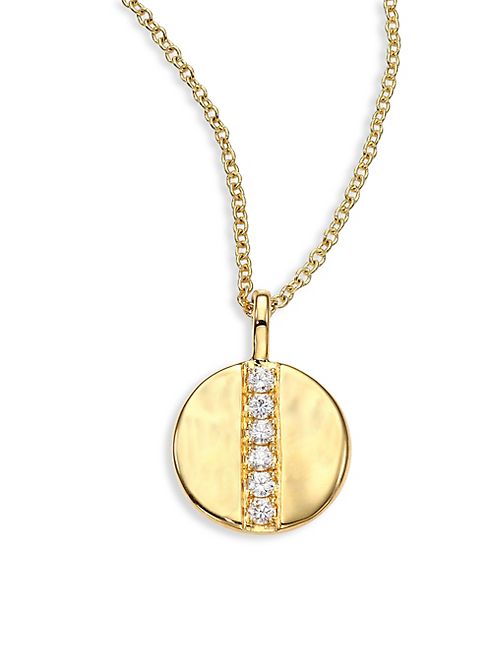 IPPOLITA - Glamazon Diamond & 18K Yellow Gold Mini Disc Pendant Necklace