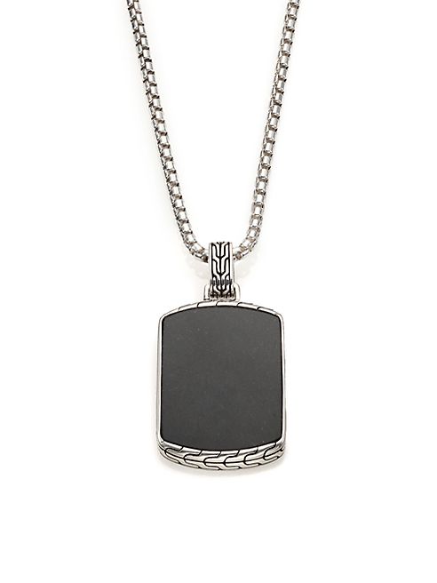 John Hardy - Classic Chain Batu Black Jade & Sterling Silver Pendant Necklace