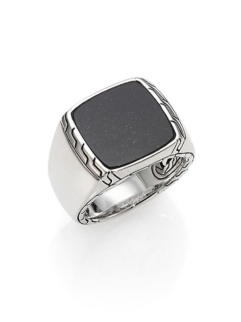 John Hardy - Black Lapis & Sterling Silver Batu Ring