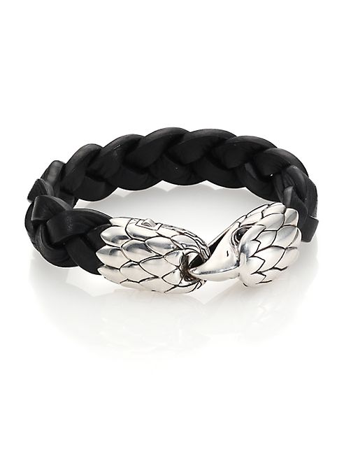 John Hardy - Classic Chain Woven Leather Eagle Bracelet