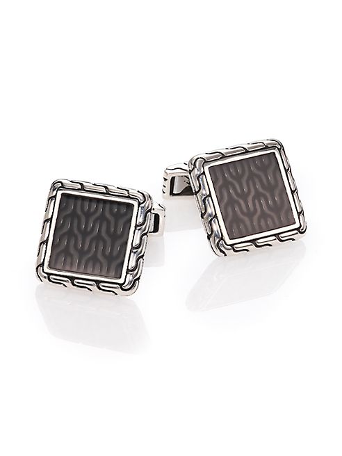 John Hardy - Classic Chain Enamel & Sterling Silver Cuff Links