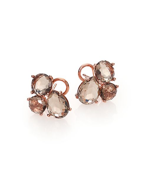 IPPOLITA - Rosé Rock Candy Smoky Quartz Doublet Cluster Earrings