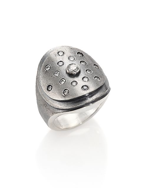 Rene Escobar - Diamond & Sterling Silver Oval Ring