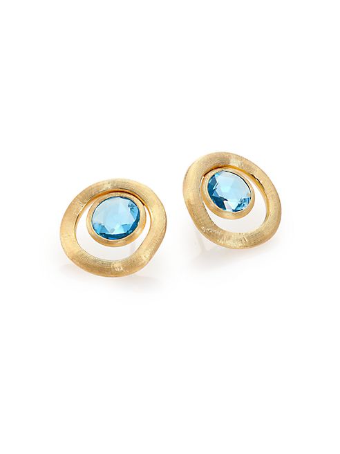 Marco Bicego - Jaipur Color Blue Topaz & 18K Yellow Gold Stud Earrings