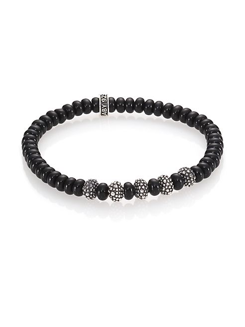 King Baby Studio - Black Onyx & Sterling Silver Bead Bracelet