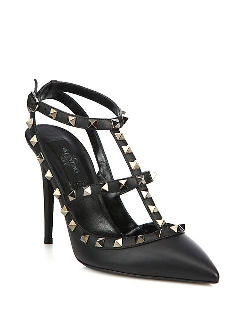 Valentino - Rockstud Leather Slingbacks