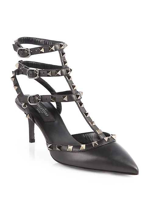 Valentino - Noir Rockstud Leather Pumps