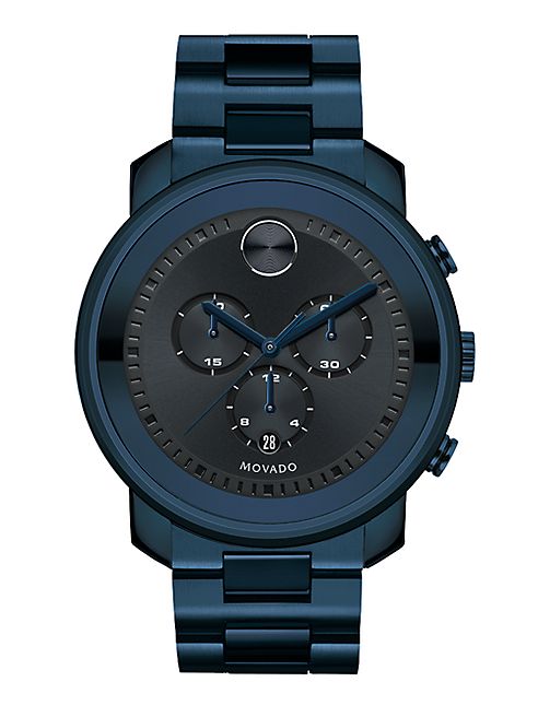 Movado - Bold Collection Ink IP Stainless Steel Chronograph Bracelet Watch