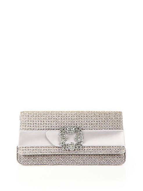 Manolo Blahnik - Gothisi Lurex Crystal Buckle Clutch