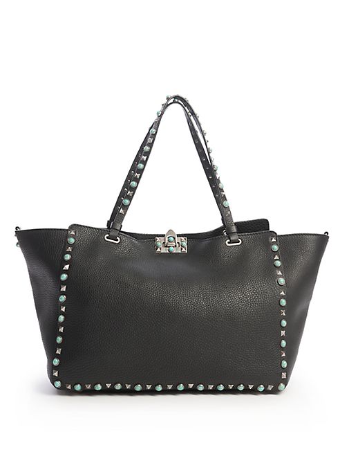 Valentino - Rolling Rockstud Large Leather Tote