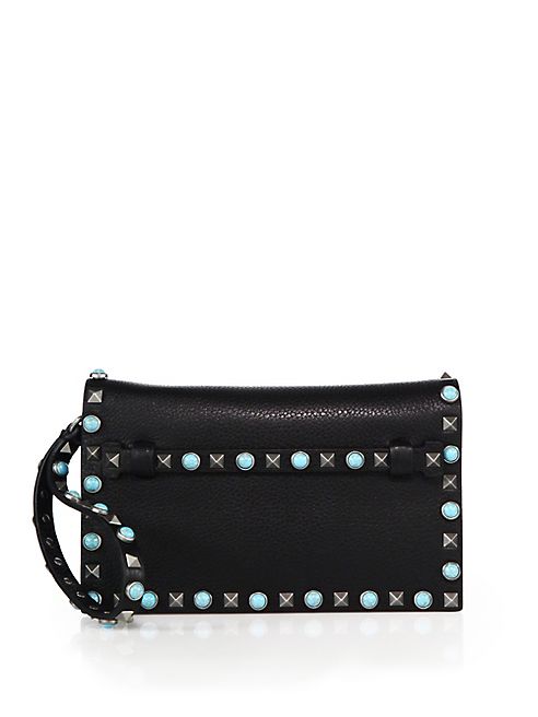 Valentino - Rockstud Rolling Small Leather Clutch