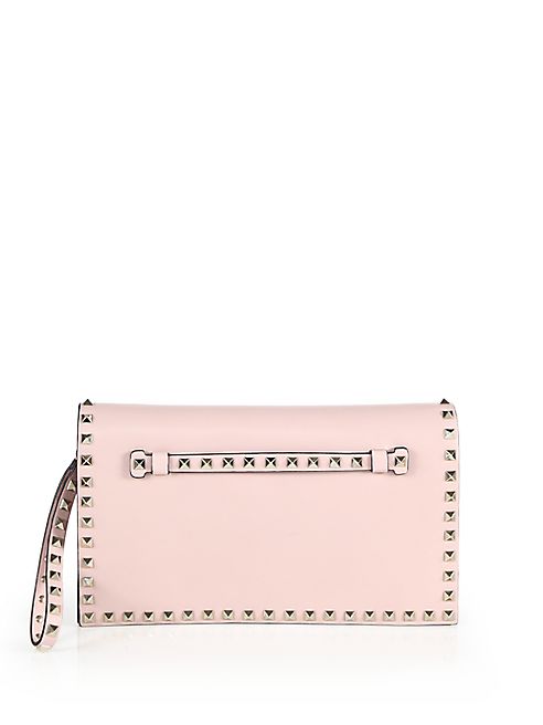 Valentino - Rockstud Leather Flap Clutch