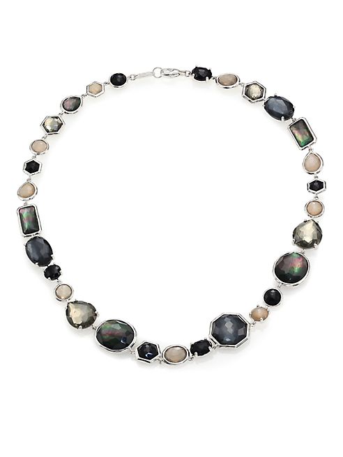 IPPOLITA - Rock Candy Black Tie Semi-Precious Multi-Stone & Sterling Silver Mixed Collar