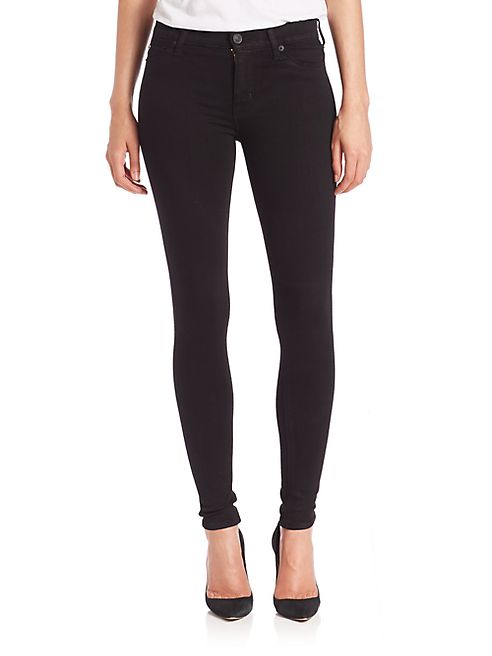 Hudson - Nico Mid-Rise Coated Super Skinny Jeans