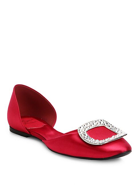 Roger Vivier - Ballerine Chips Satin D'Orsay Flats