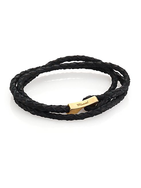 Miansai - Brass Braided Leather Wrap Bracelet