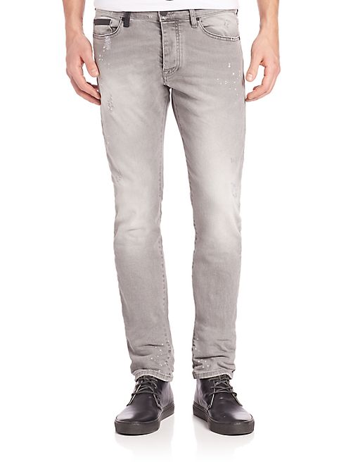 Marcelo Burlon - Slim Fit Faded Distressed Denims