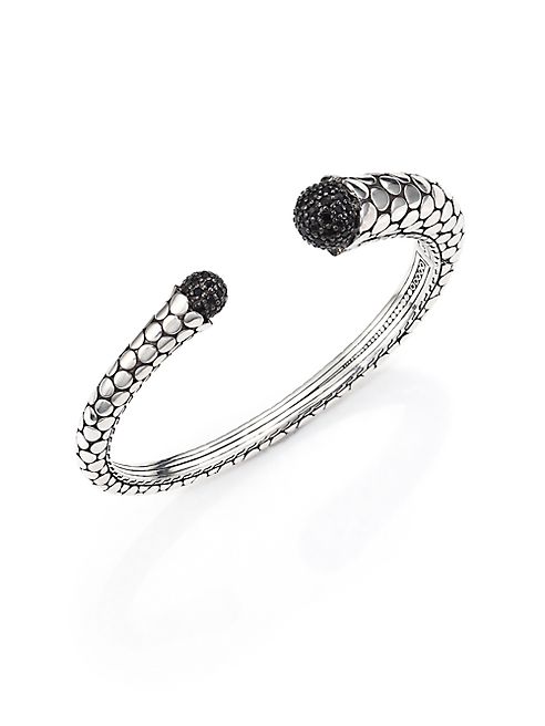 John Hardy - Dot Black Sapphire & Sterling Silver Contour Kick Cuff Bracelet